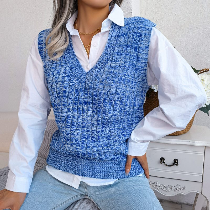 Color Twist V-Neck Sweater Vest - Image 3