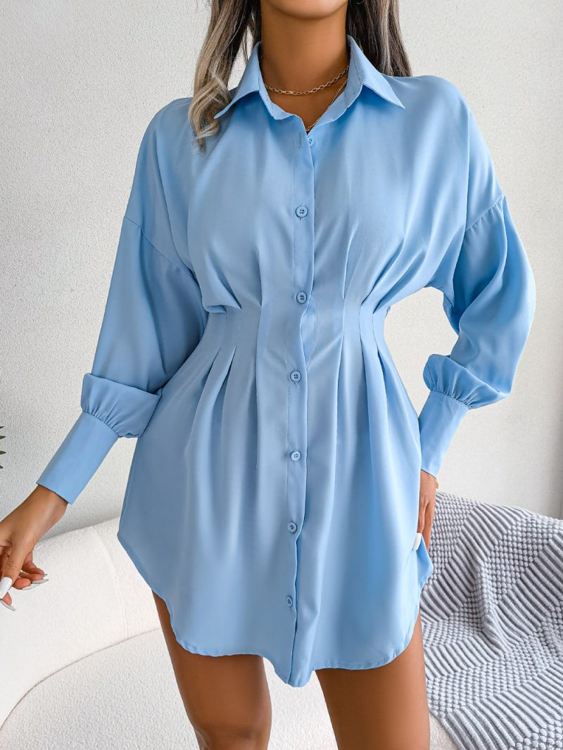 Asymmetric Lantern Sleeve Dress - Image 2