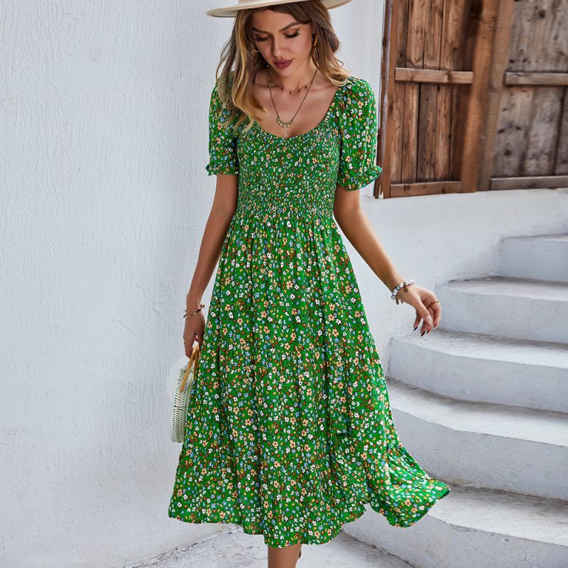 Summer Bohemian Round Neck Swing Dress - Image 3
