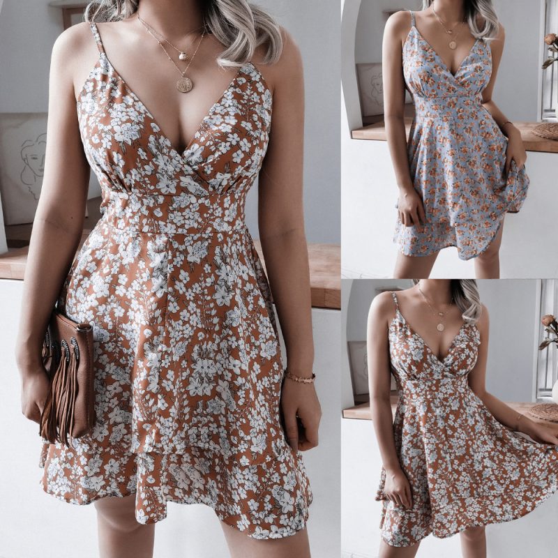 Floral Chiffon V-Neck Sundress - Image 5