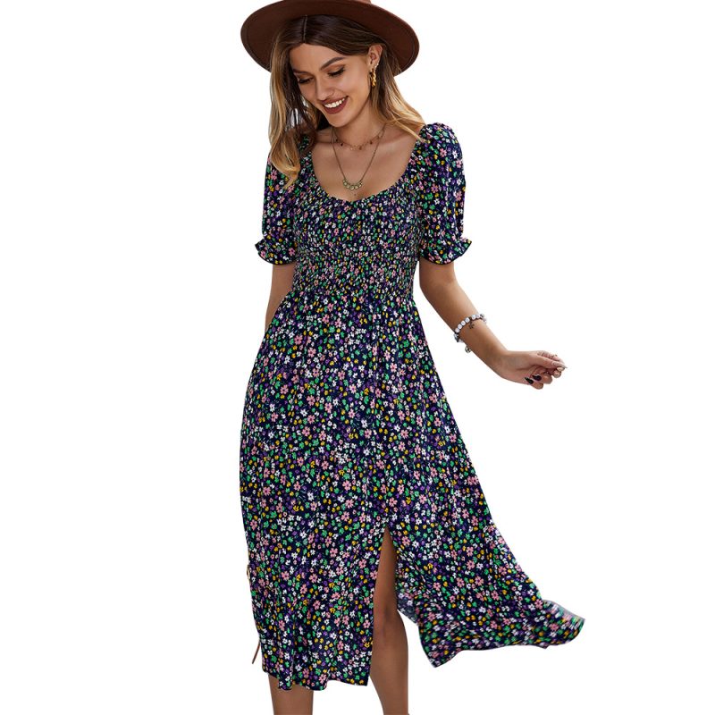 Summer Bohemian Round Neck Swing Dress - Image 4