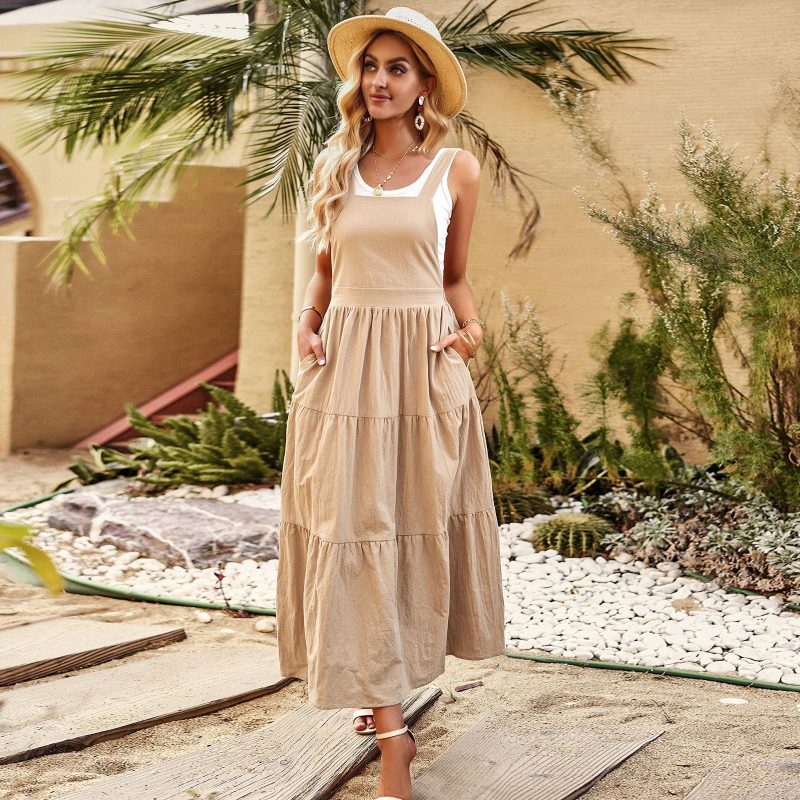 Solid Color Cami Dress for Summer Station