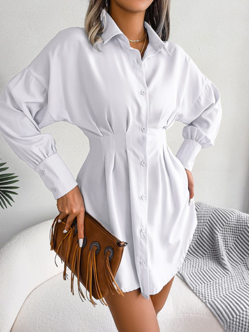 Asymmetric Lantern Sleeve Dress - Image 6