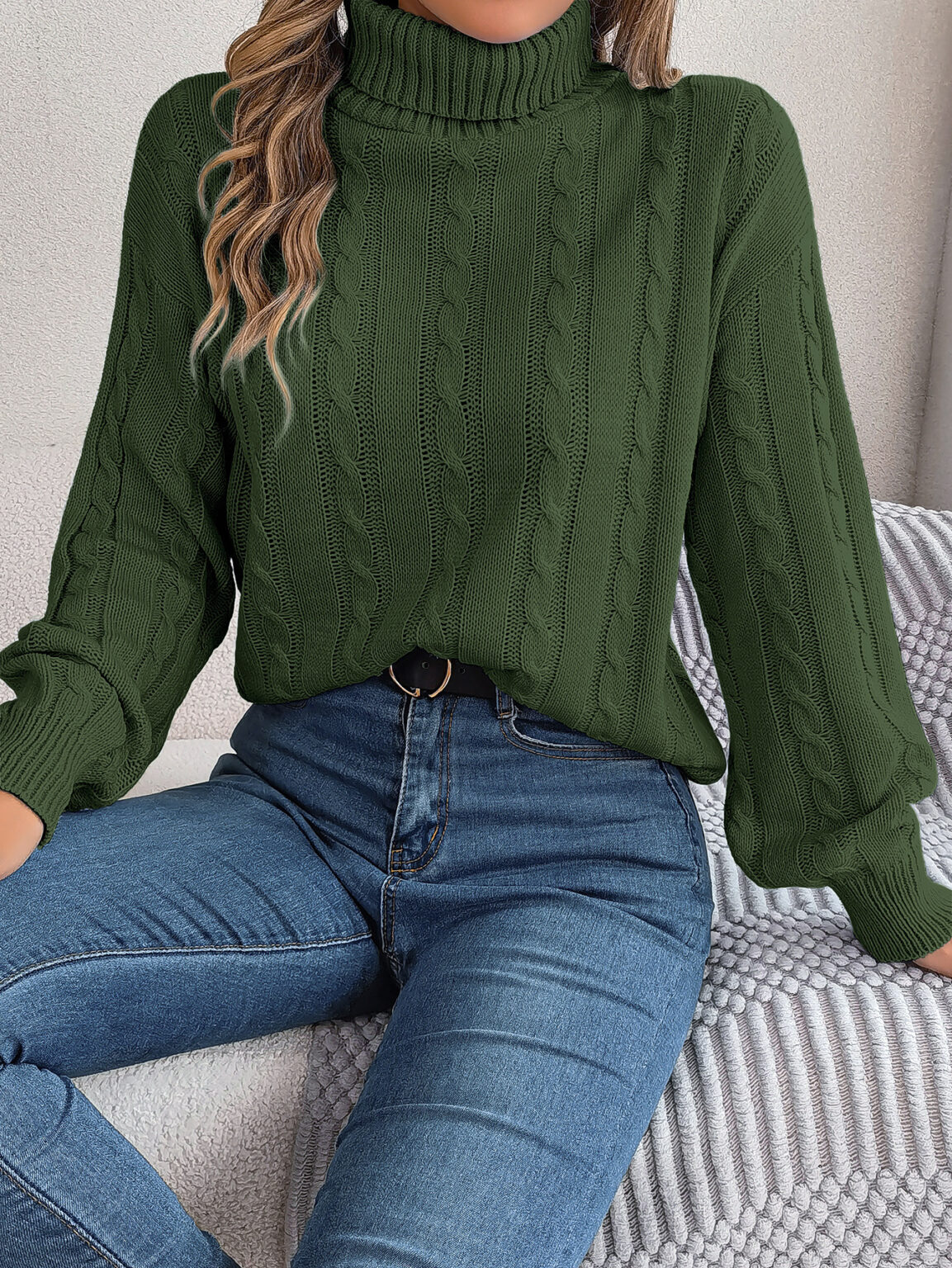 Twist Long Sleeve Turtleneck Sweater - Image 2