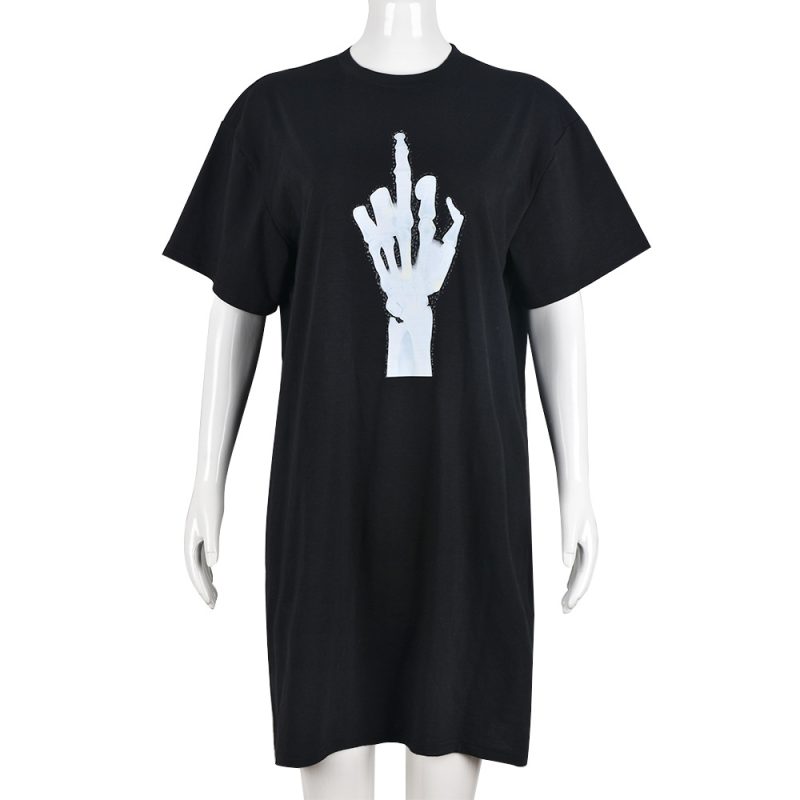 Million Holy Dress round Neck Short Sleeve Finger Pattern Halloween Dress for Women - Image 5