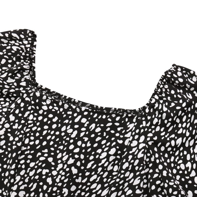 Autumn Winter Women's Long Sleeve Square Collar Dress - Image 4