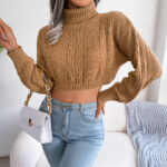 Twist Turtleneck Cropped Sweater - Image 3