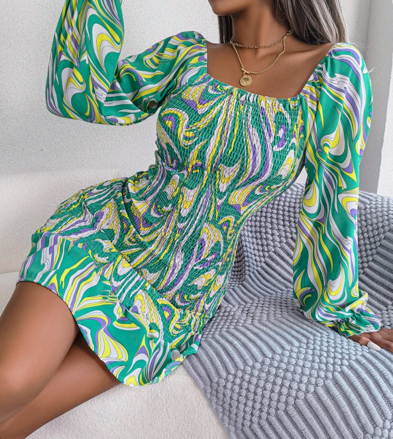 Printed Ruffled Sheath Dress - Image 3
