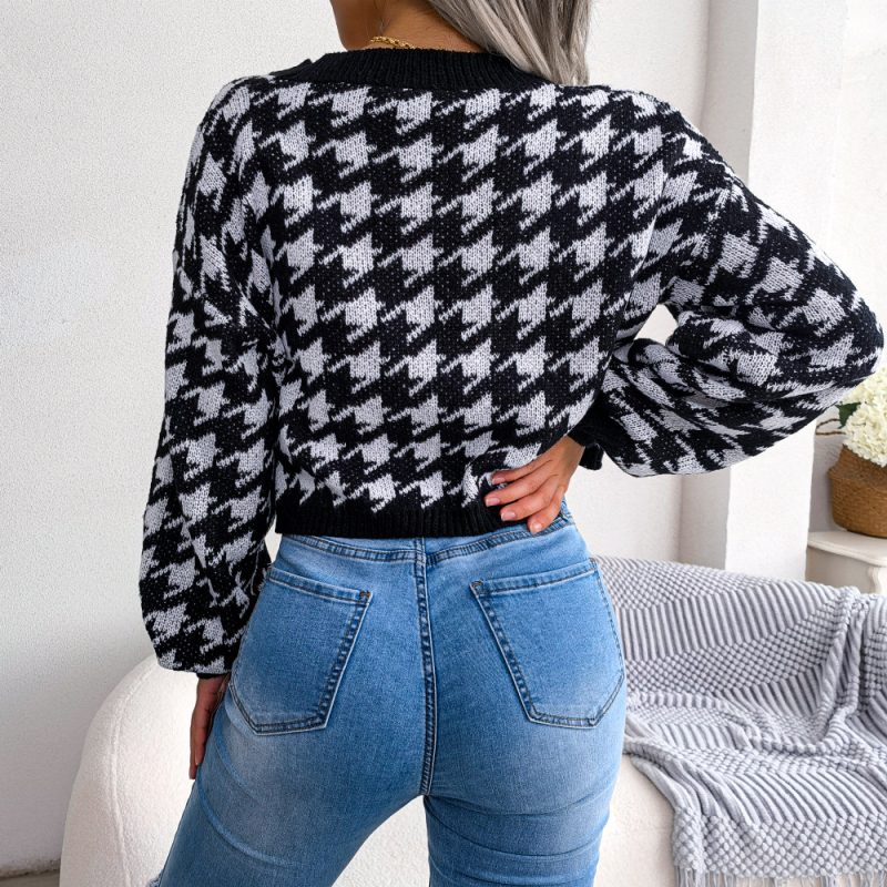 Stylish Houndstooth Cardigan for Women - Image 7