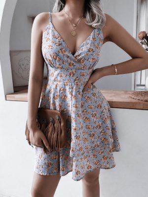 Floral Chiffon V-Neck Sundress