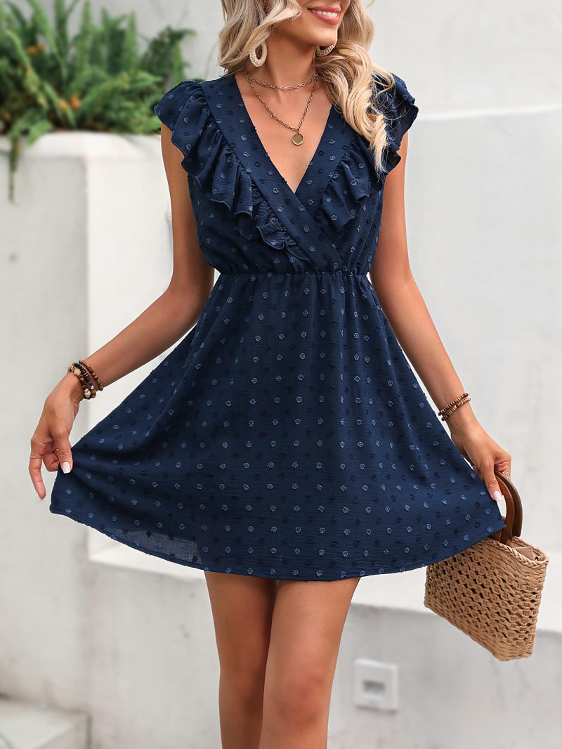 Chic Polka Dot Mini Dress - Women's Summer Casual - Image 4