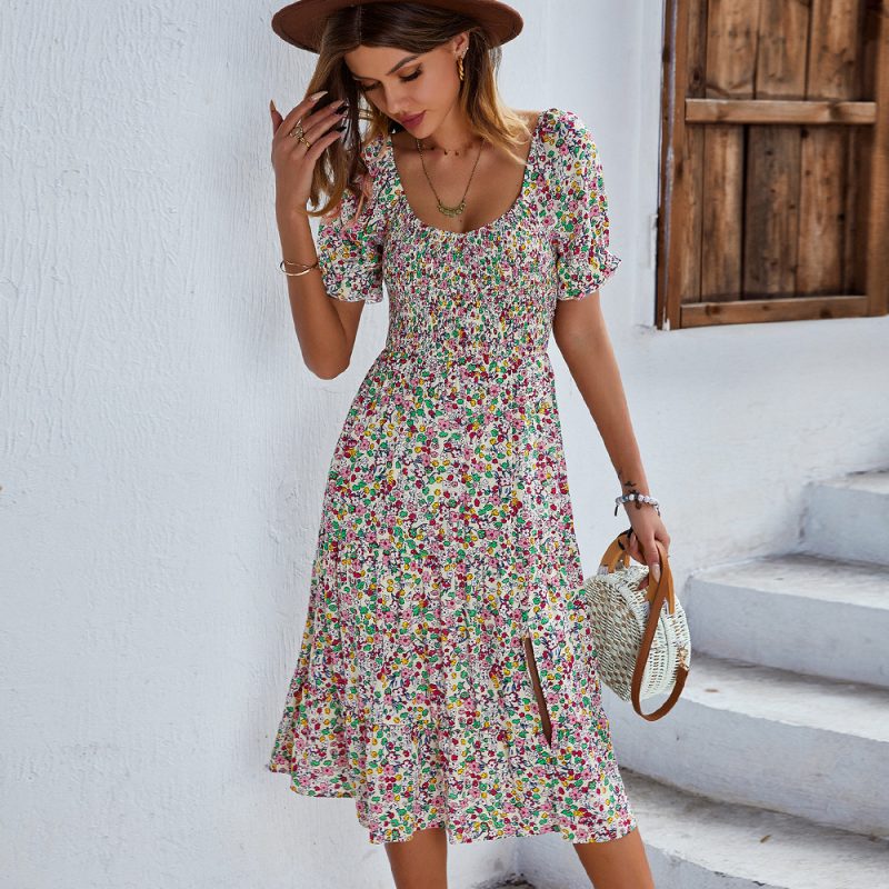 Summer Bohemian Round Neck Swing Dress