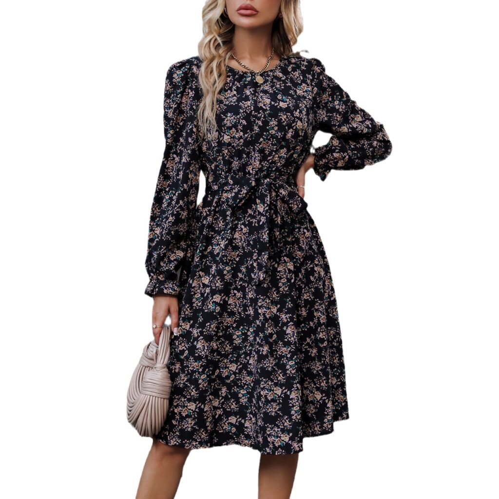 Floral V-Neck Dress for Spring & Autumn - Image 4