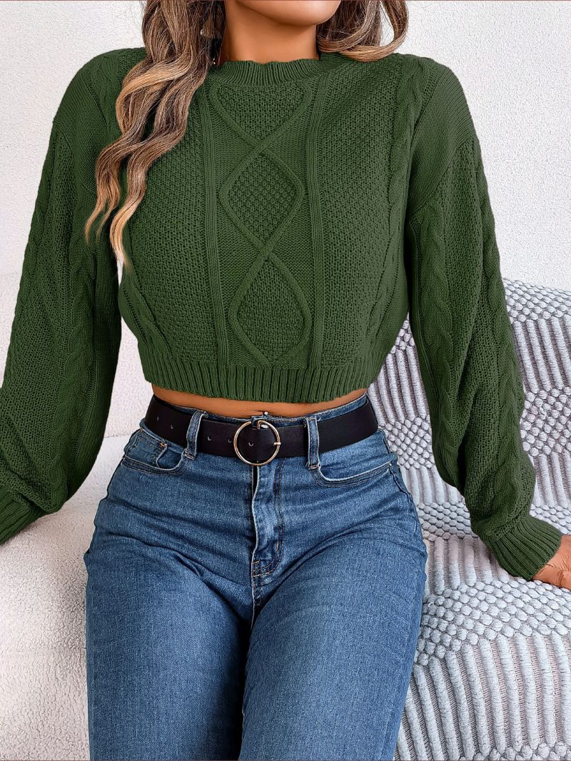 Twist Long Sleeve Cropped Sweater - Image 4