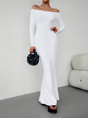 Sexy Elegant Off-Shoulder Dress – Autumn/Winter