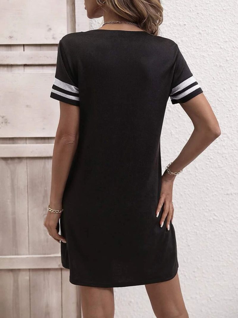 Knitted Polo Collar High Waist Hip-Slimming Dress - Image 4