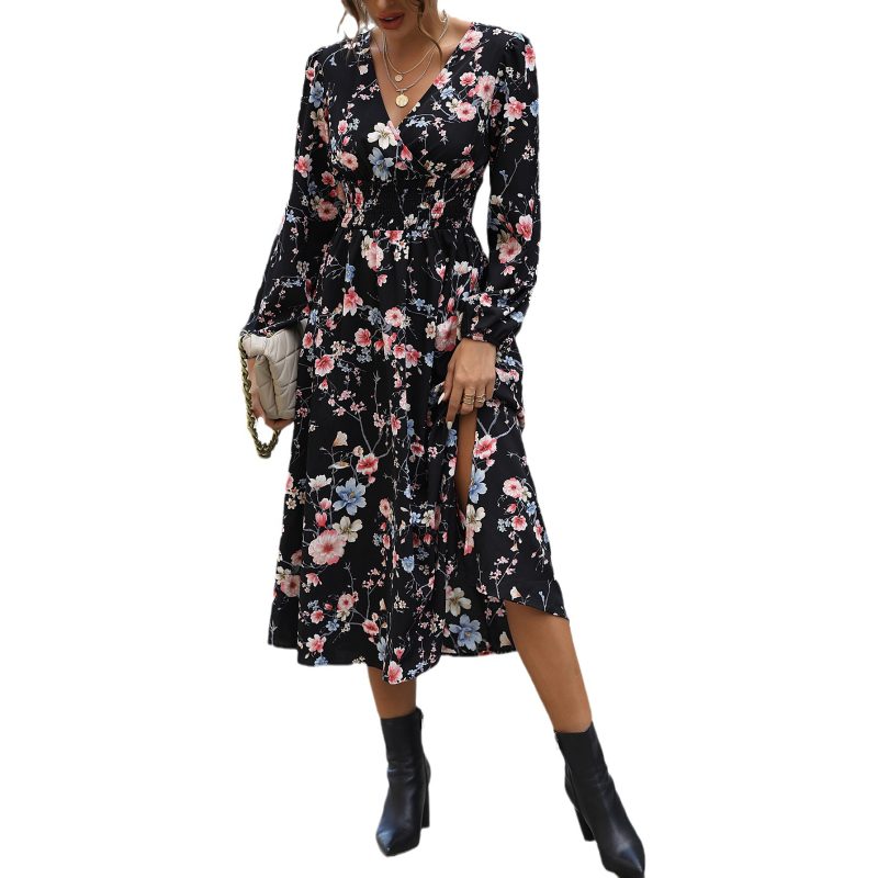 Floral V-Neck Dress for Women - Image 4