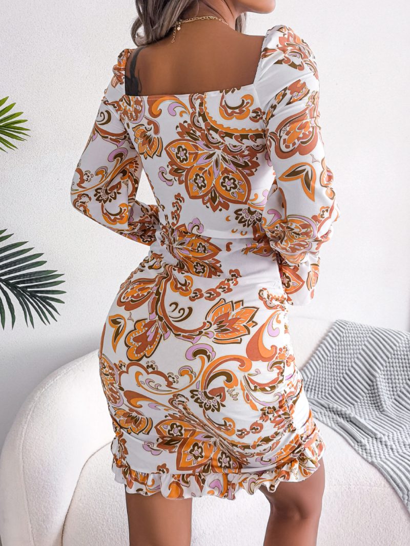 Lace-Up Ruffled Sheath Dress - Image 2