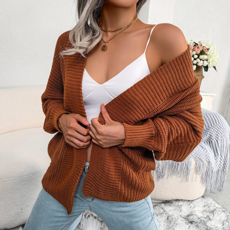 Batwing Sleeve Loose Cardigan Coat - Image 8