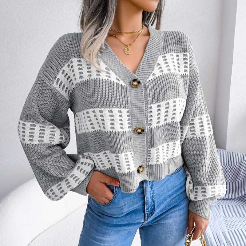 Lantern Sleeve Cardigan Coat - Autumn Winter Women's Fashion - Image 4