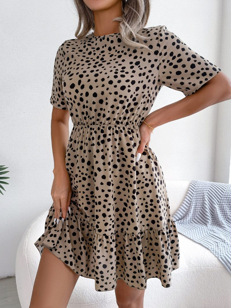 Polka-Dot Cinched Swing Dress - Image 3