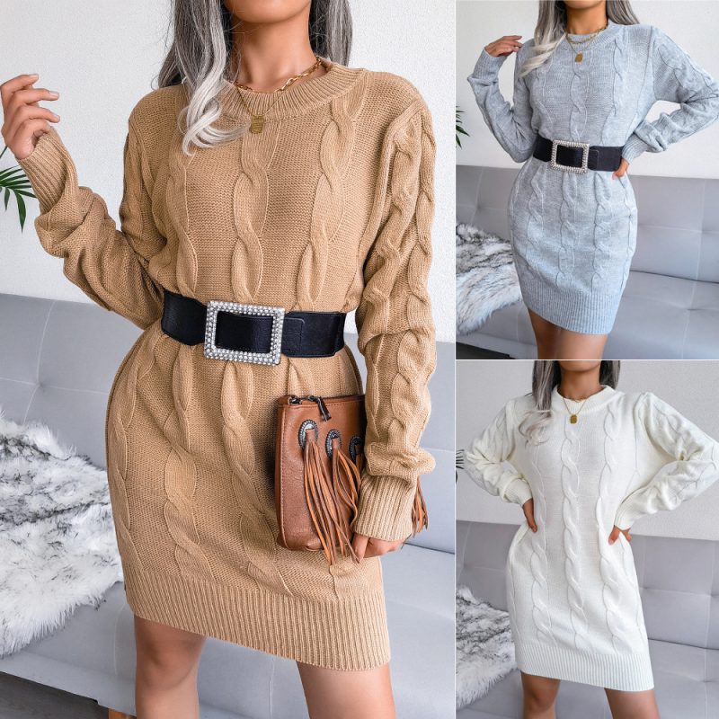 Twist Package Hip Knitted Dress - Image 4