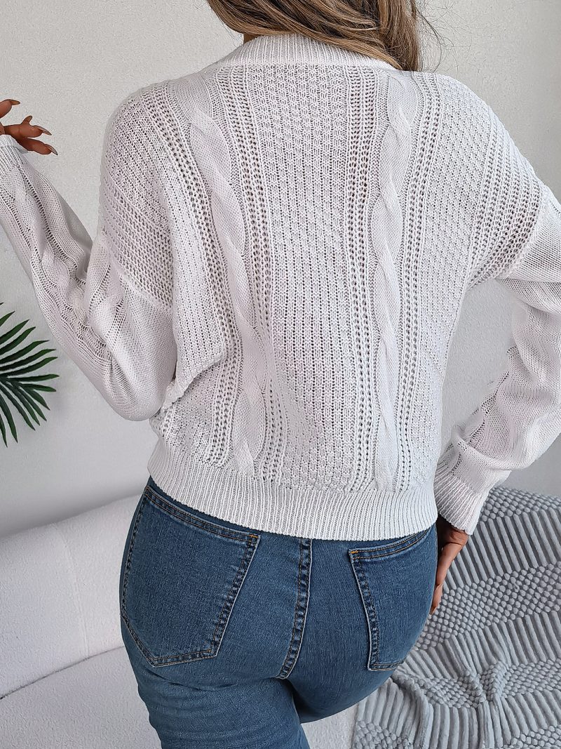 Solid Color Twist Button Pullover - Autumn Winter Women's Fashion - Image 5