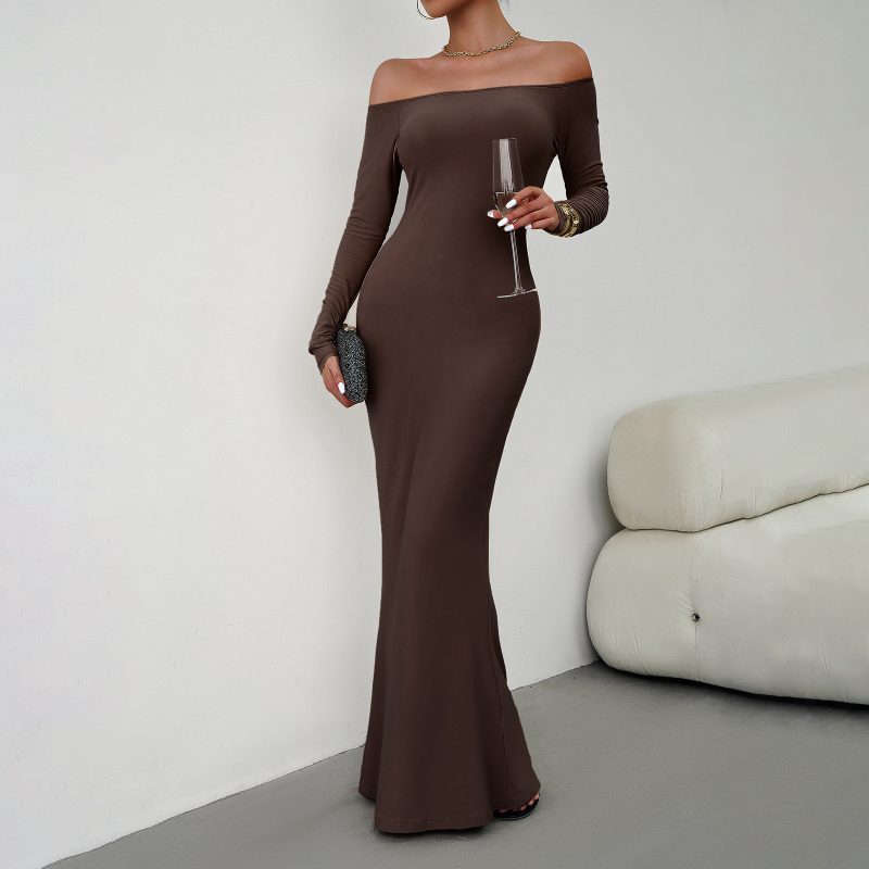 Sexy Elegant Off-Shoulder Dress - Autumn/Winter - Image 3