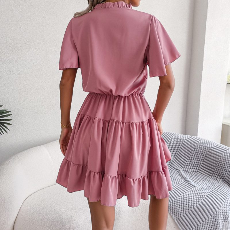Flounced Ribbon A-Line Dress - Image 7