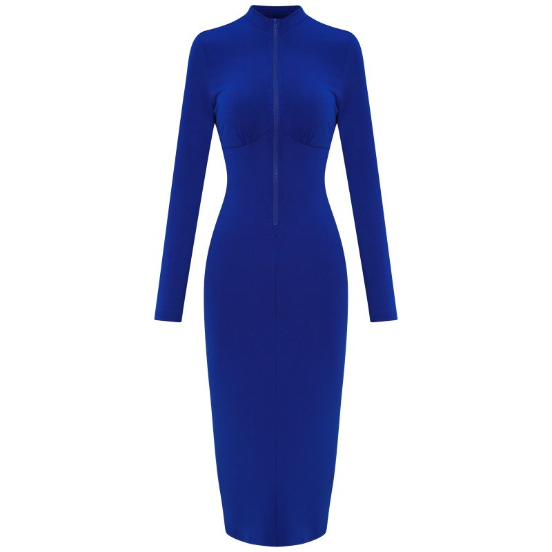 Women's Autumn/Winter Zipper Long Sleeve Dress - Image 3