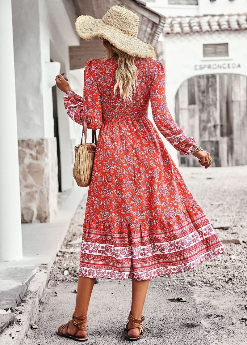 Bohemian V-neck Dress - Spring & Summer - Image 10