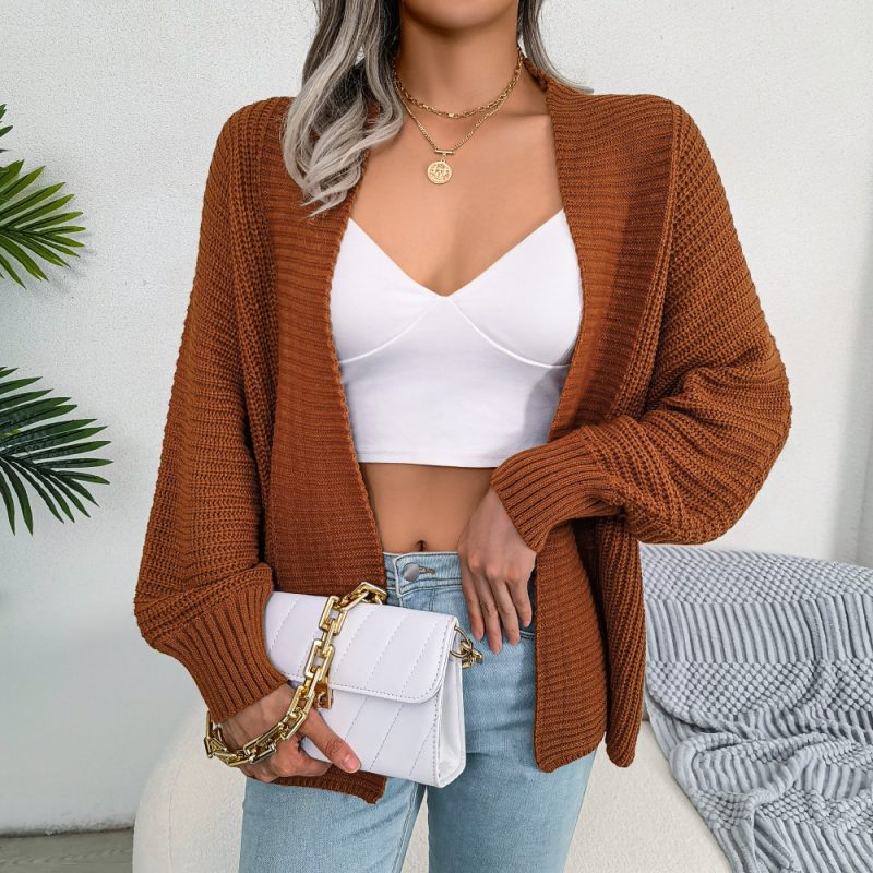Batwing Sleeve Loose Cardigan Coat - Image 9
