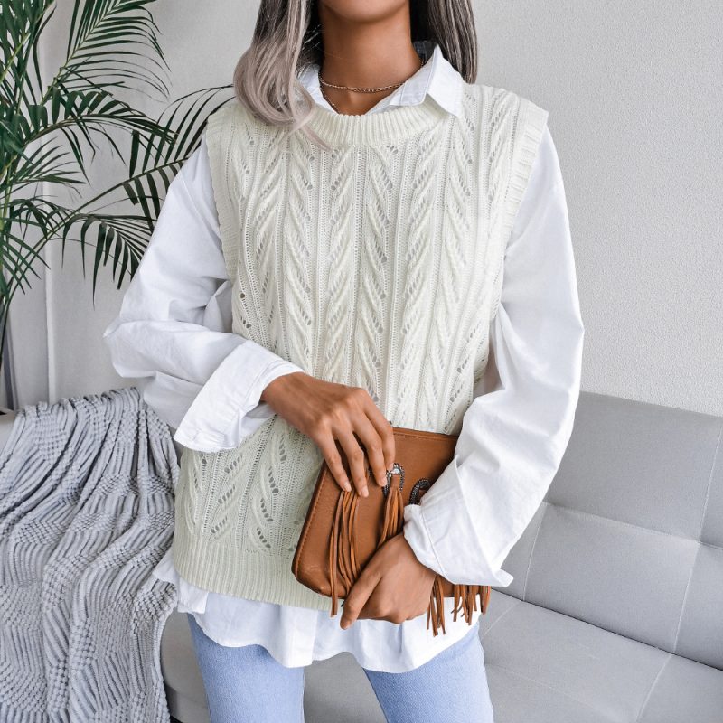 Leaf Cutout Knit Vest - Image 9
