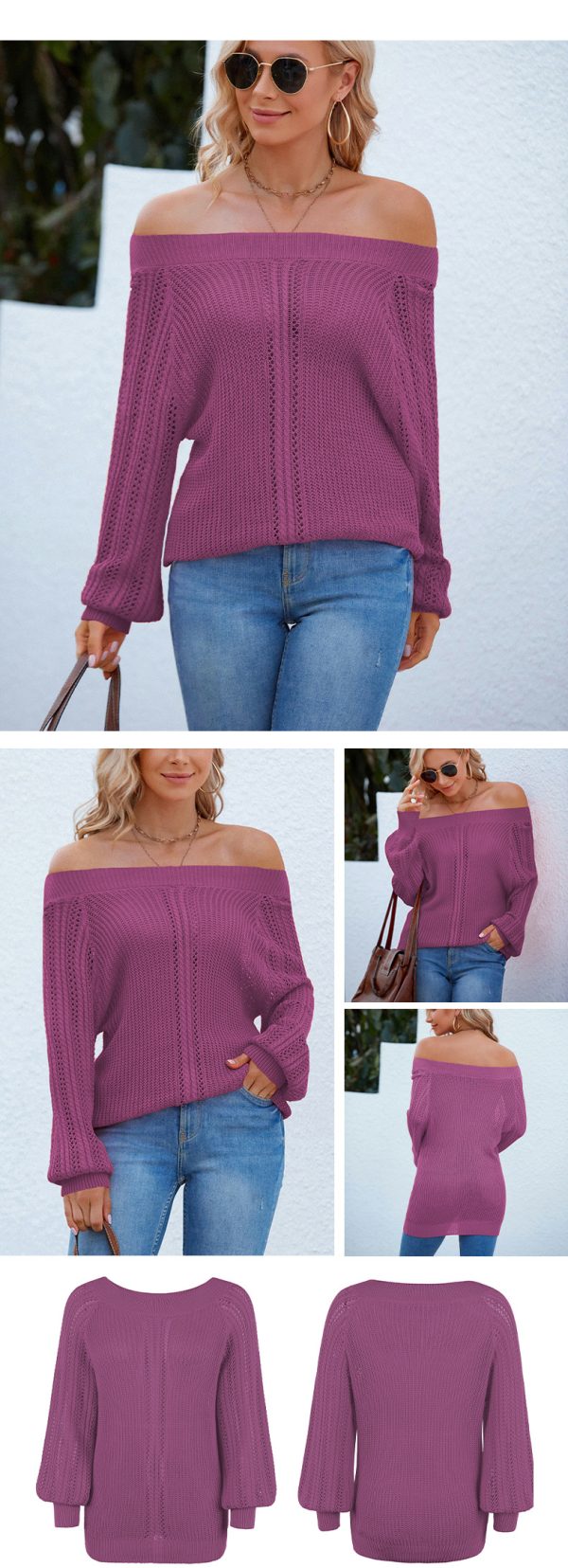 Women's Sexy Off-Shoulder Hollow Knitwear - Image 5