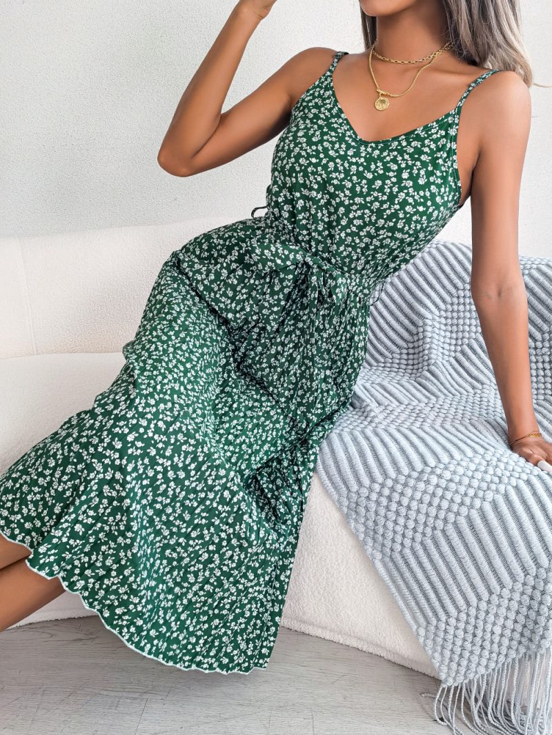 Floral Pleated Suspender Dress - Image 2