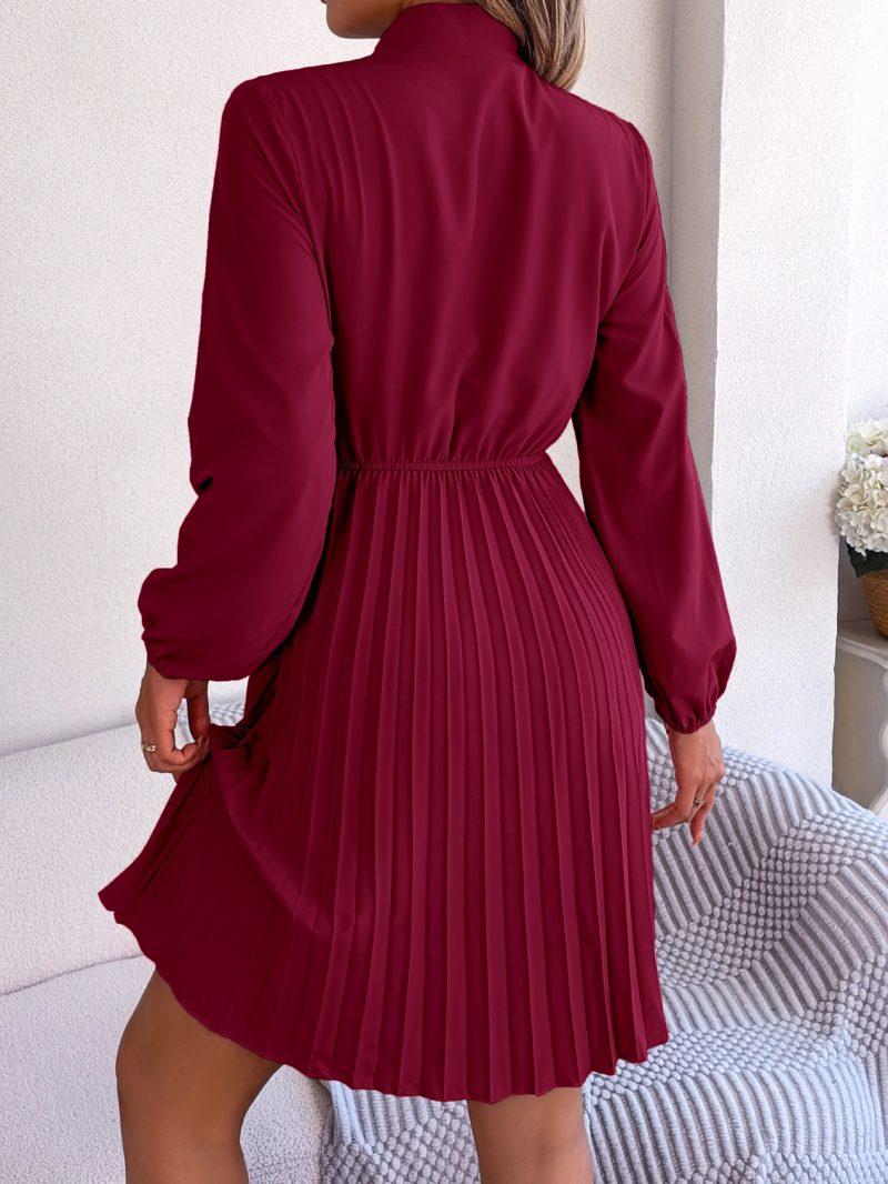 Elegant Tied Waist Pleated Dress - Image 6
