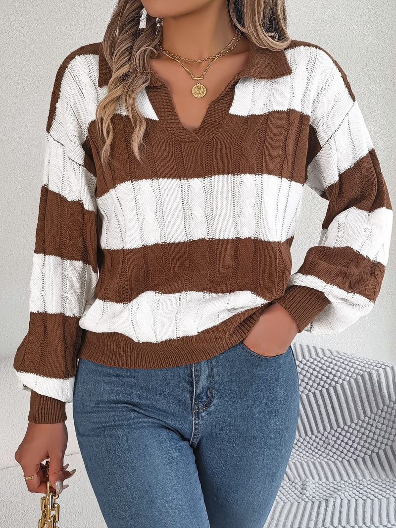 Chicken Collar Twist Sleeve Pullover Sweater - Image 6