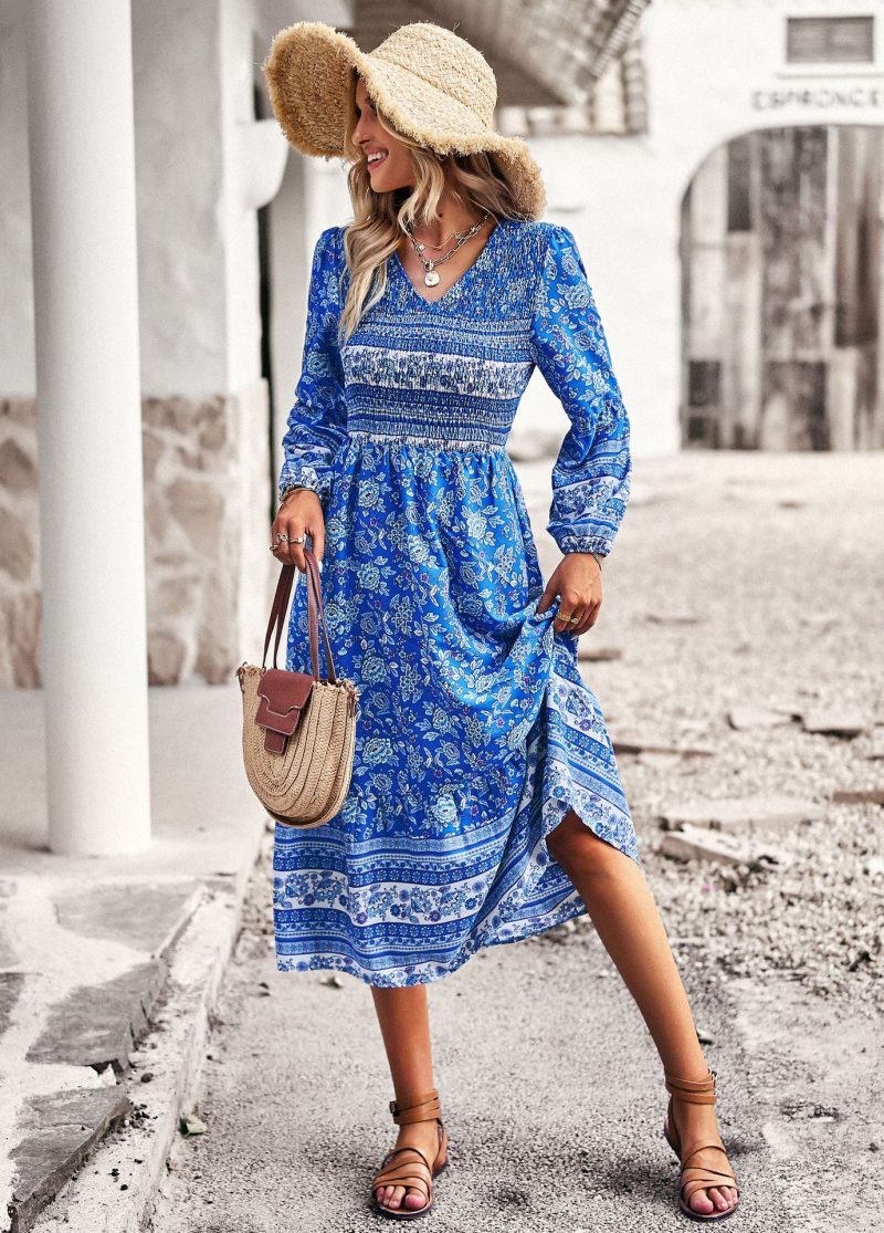 Bohemian V-neck Dress - Spring & Summer - Image 4