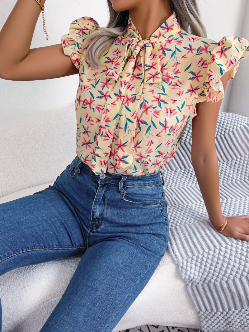 Casual Floral Chiffon Shirt - Image 4