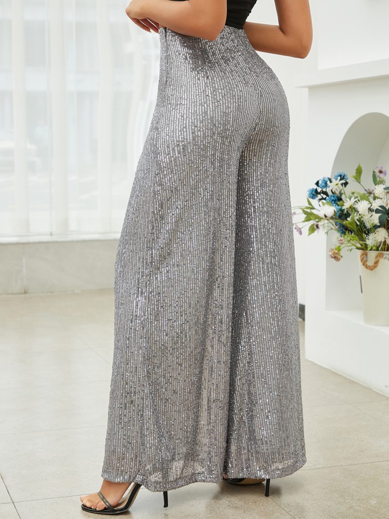 Fashion Wear High Quality Design High-End Women Sequ Loose-Fitting Wide-Leg Trousers - Image 2