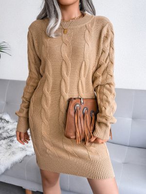 Twist Package Hip Knitted Dress