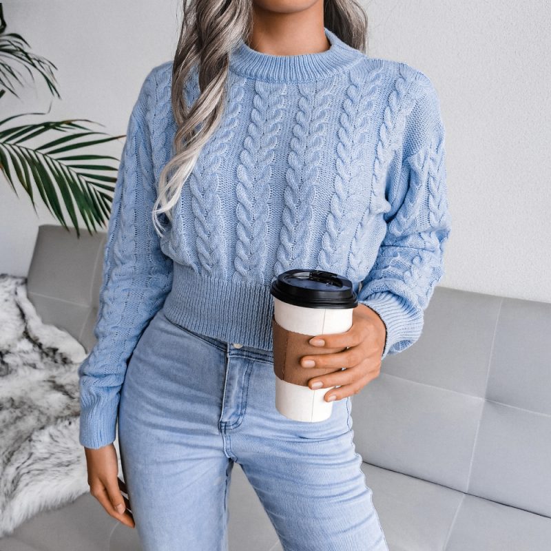 Twist Waist Cropped Sweater - Image 10