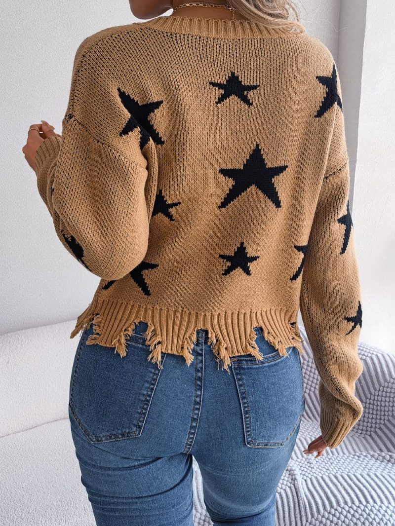 V-Neck Long Sleeve Knit Sweater - Image 6