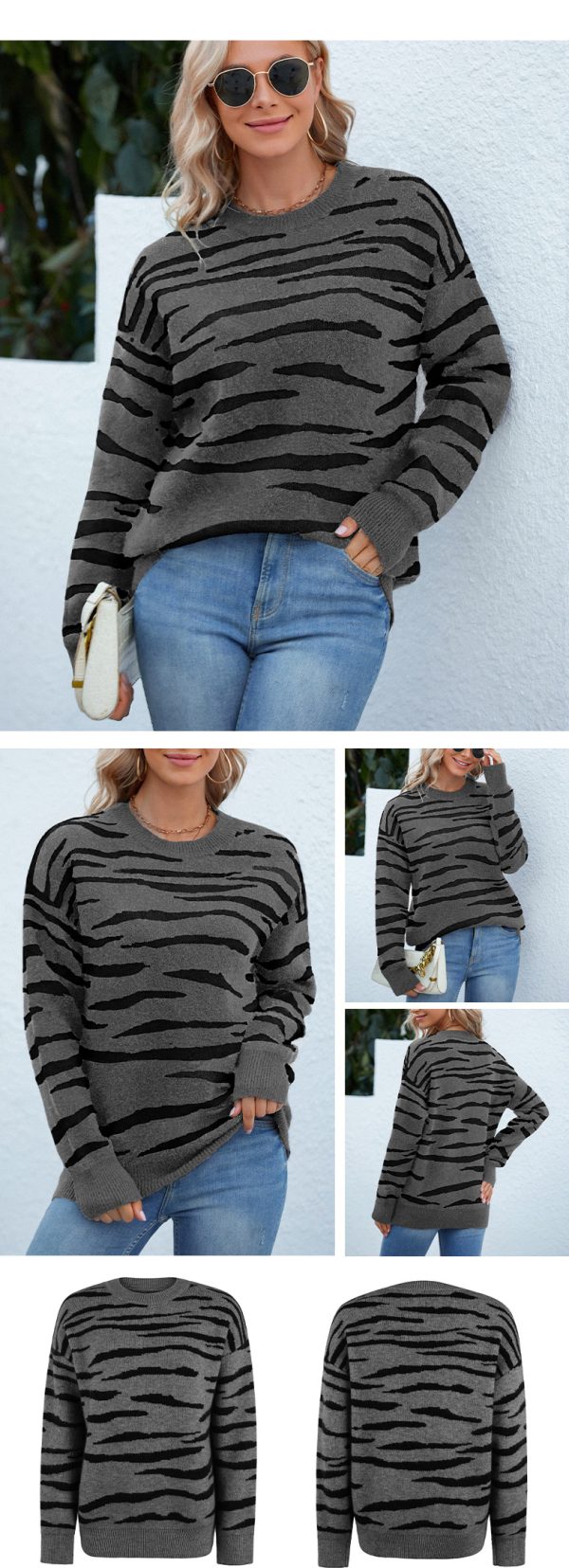 Women's Zebra Pattern Knitwear - Image 4