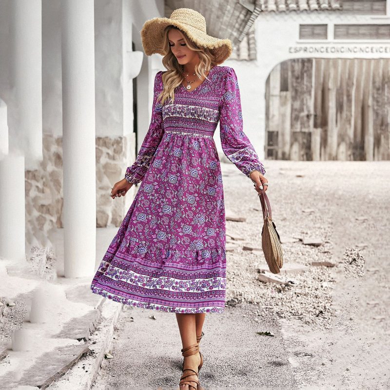 Bohemian V-neck Dress - Spring & Summer - Image 2
