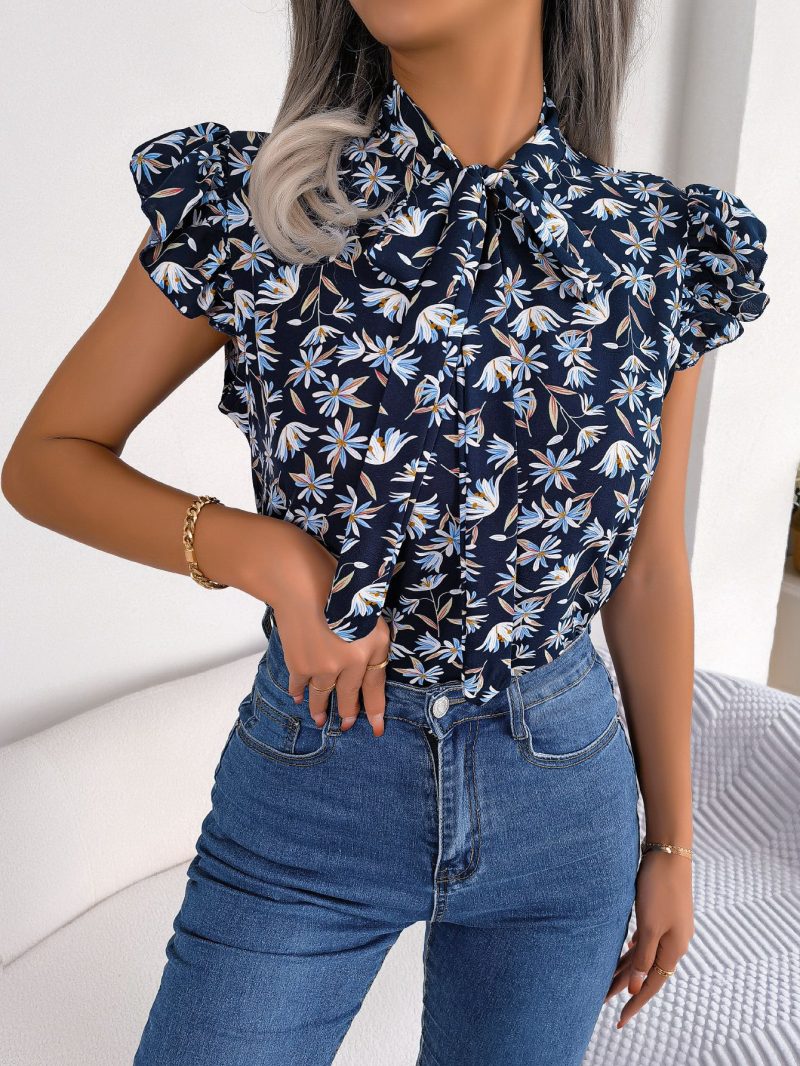 Casual Floral Chiffon Shirt - Image 7