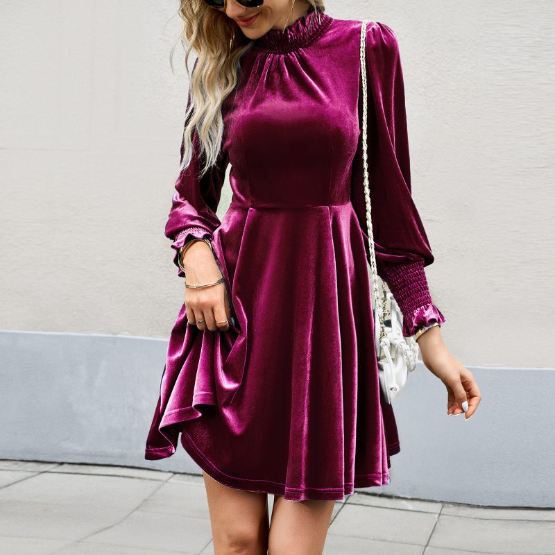 Elegant Velvet Dress - Autumn/Winter - Image 2