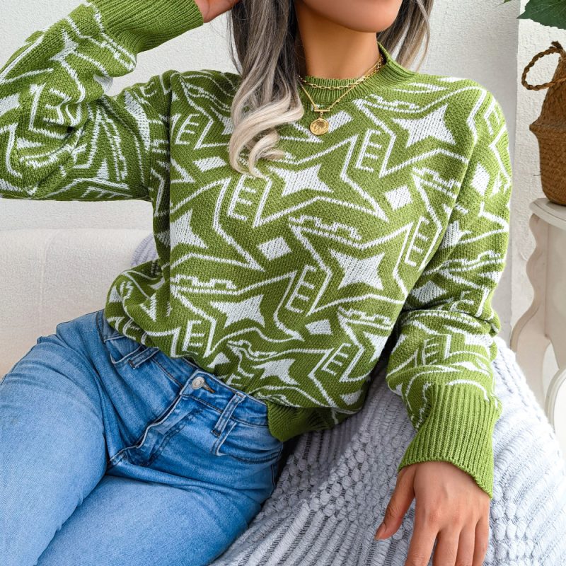 Casual Long Sleeve Knitted Sweater - Image 6
