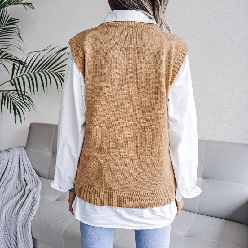 Leaf Cutout Knit Vest - Image 8