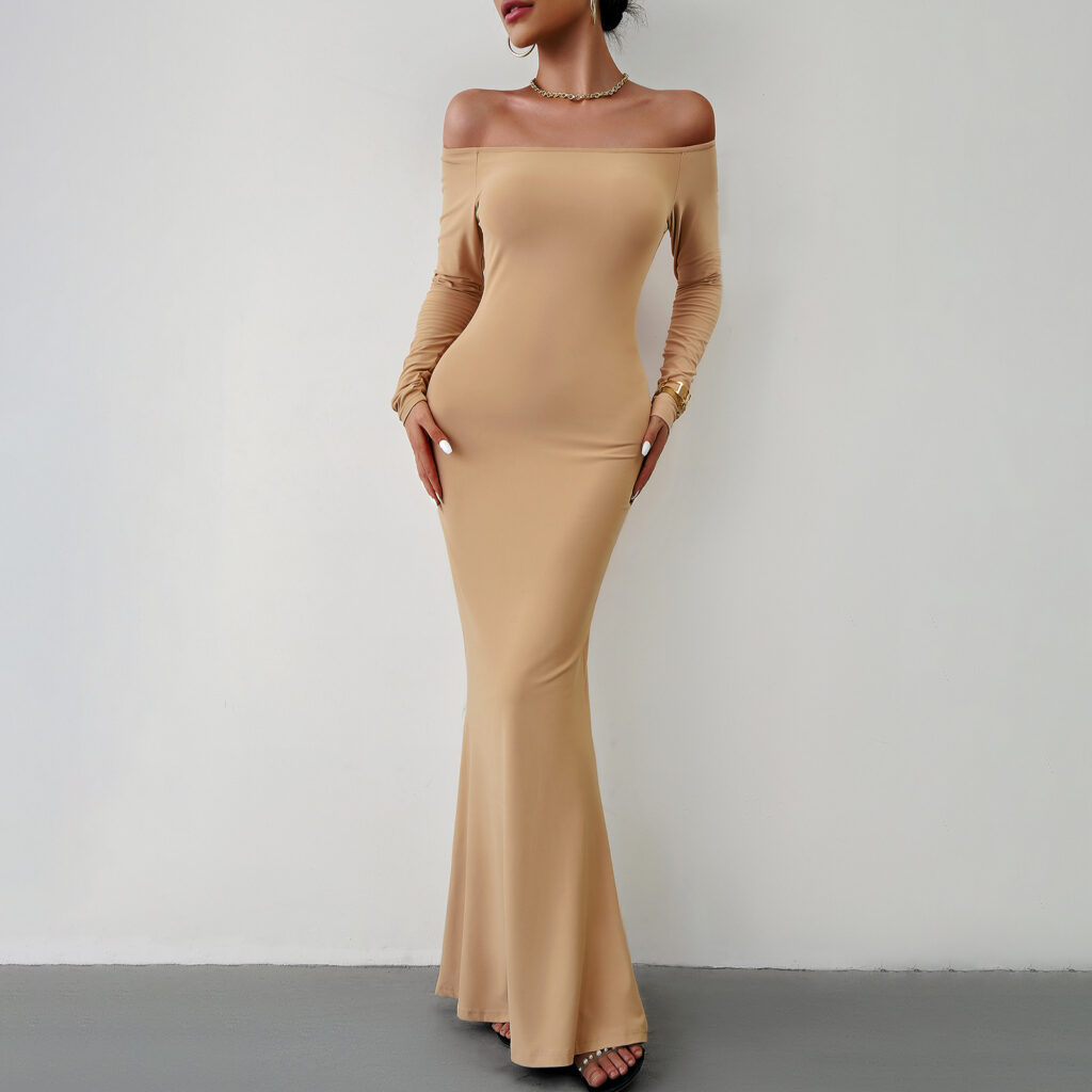 Sexy Elegant Off-Shoulder Dress - Autumn/Winter - Image 2